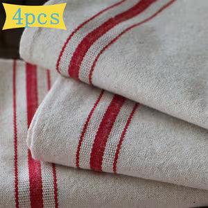 Red Beige Teatowel